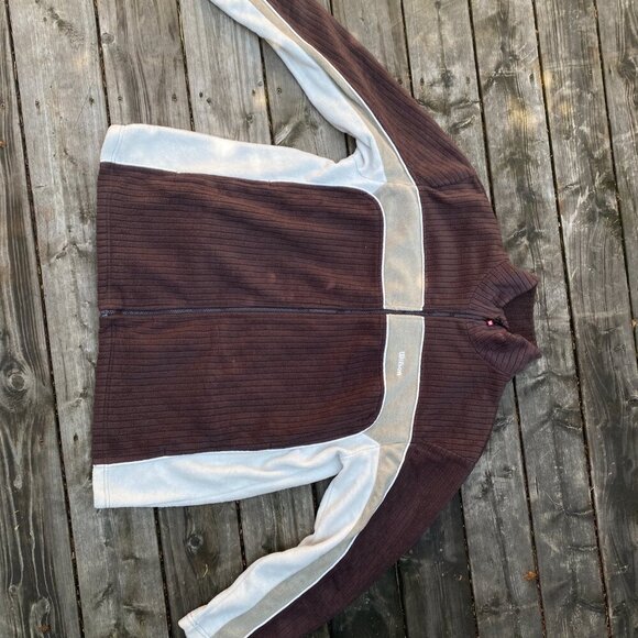 Vintage 90s Wilson Embroidered Corduroy Zip Up Jacket Brown Large - Picture 4 of 5